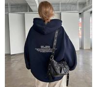 Sweat-shirt à capuche long pour femmes avec impression de slogan UNIQUE QUAND TOUJOURS CHANGEANT FILLES. Chaque fille a de nombreux visages, et la tenue est comme un miroir, reflétant les personnalité