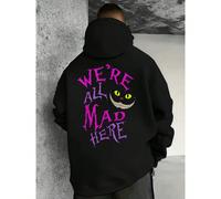 sweat-shirt à capuche officiel pour hommes Alice au pays des merveilles avec le chat du Cheshire - Sweat-shirt-shirt sous licence authentique Alice au pays des merveilles avec le visage du chat du Che