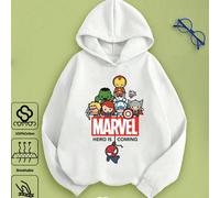 sweat-shirt à capuche oversize avec ourlet incurvé, thème Avengers - Hulk, Thor, personnages de films et de bandes dessinées, pour enfants unisexes, style casual et scolaire, confortable, manches long