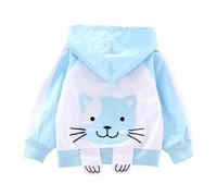 Sweat-Shirt À Capuche Pour Bébé Fille, Décontracté, Avec Fermeture Éclair, Imprimé Chat, Dessin Animé, 0-4t, Automne