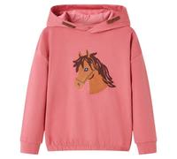 vidaXL Sweat-shirt à capuche pour enfants Imprimé cheval rose ancien 128