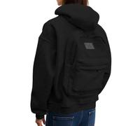 Sweat-shirt à capuche pour femme avec design unique de sac à dos, pull décontracté pour usage quotidien et activités de plein air - Veste polaire rouge pour femme, Noir , M