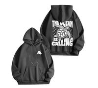 Sweat-shirt à capuche pour femme avec fermeture éclair sur le thème de l'automne, imprimé floral, imprimé lettre, sweatshirt à capuche pour femme, gris, S