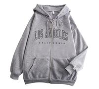 Sweat-Shirt à Capuche pour Femme avec Lettres imprimées à Manches Longues et Fermeture éclair Veste Ado Fille