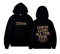 Sweat-shirt à capuche pour femme « Christian God Is Good All The Time » - Lettre décontractée Jésus Y2K Université avec capuche - Vêtements pour adolescents - Tenues occidentales graphiques - Jésus