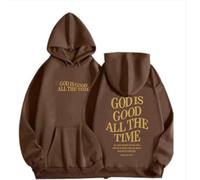Sweat-shirt à capuche pour femme « Christian God Is Good All The Time » - Lettre décontractée Jésus Y2K Université avec capuche - Vêtements pour adolescents - Tenues occidentales graphiques - Jésus