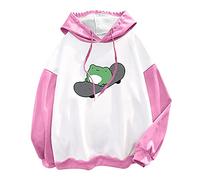 Sweat-Shirt à Capuche pour Femme - Long Cute Blouse à Capuche Mode Vintage Japonais Kawaii Vetement Comfy Pas Cher Mignon Amples Casual Soprt Hoodie Adapté Aux Adultes, Hommes, Femmes, Adolescents