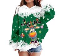 Sweat-Shirt à Capuche pour Filles - Coupe Ample et Moderne Haut décontracté Sportif adapté à l'école et aux activités Quotidiennes (Green, 11-12 Years)