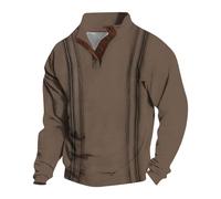 Sweat-shirt à capuche pour homme avec imprimé 3D - Col polo - Sweat-shirt de golf à manches longues avec bouton 1/4 - Sweat-shirt décontracté et tendance - Sweat-shirt de travail confortable de