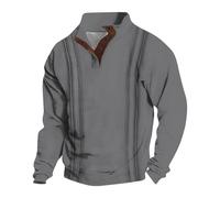 Sweat-shirt à capuche pour homme avec imprimé 3D - Col polo - Sweat-shirt de golf à manches longues avec bouton 1/4 - Sweat-shirt décontracté et tendance - Sweat-shirt de travail confortable de