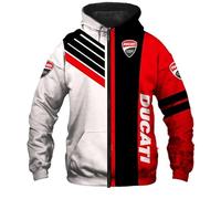 Sweat-Shirt à Capuche pour Homme Pullover Ducati 3D Print Sweater Baseball Jersey Casual Hooded Full Zip Sweatshirt Big Pockets Motorcycle Hoodie-D||6XL