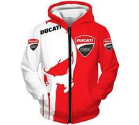 Sweat-Shirt à Capuche pour Homme Pullover Ducati 3D Print Sweater Baseball Jersey Casual Hooded Full Zip Sweatshirt Big Pockets Motorcycle Hoodie-D||6XL
