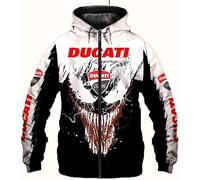Sweat-Shirt à Capuche pour Homme Pullover Ducati 3D Print Sweater Baseball Jersey Casual Hooded Full Zip Sweatshirt Big Pockets Motorcycle Hoodie-D||6XL
