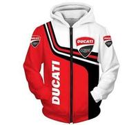 Sweat-Shirt à Capuche pour Homme Pullover Ducati 3D Print Sweater Baseball Jersey Casual Hooded Full Zip Sweatshirt Big Pockets Motorcycle Hoodie-D||6XL