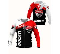 Sweat-Shirt à Capuche pour Homme Pullover Ducati 3D Print Sweater Baseball Jersey Casual Hooded Full Zip Sweatshirt Big Pockets Motorcycle Hoodie-D||6XL
