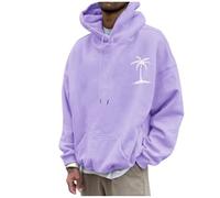 Sweat-shirt à capuche simple à la mode Sweat à capuche motif noix de coco Sweat à capuche surdimensionné Y2k Hip Hop Streetwear Sweatshirts Casual Sport Shirt Convient à différents scénarios, rose