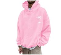 Sweat-shirt à capuche simple à la mode Sweat à capuche motif noix de coco Sweat à capuche surdimensionné Y2k Hip Hop Streetwear Sweatshirts Casual Sport Shirt Convient à différents scénarios, Rose