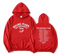 Sweat-shirt à capuche The Romantic Tour BRUNO MARS Singer Design, à manches longues, coupe ample, pour femmes et hommes, vêtements imprimés, merch 501416-black