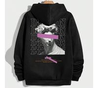 sweat-shirt à capuche thermique muni d'un cordon de serrage avec slogan et graphique de figures pour hommes L,M,S,XL,XXLPortrait,graphique,LettresÉtoffe