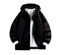 Sweat-Shirt à Capuche Unisexe entièrement zippé pour Homme vêtement décontracté extérieur automnal Pull Capuche Homme Style Casual - Coupe Regular pour Confort Optimal journée (Black, L)