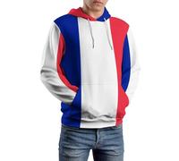 Sweat-Shirt À Capuche Unisexe Imprimé France Drapeau Veste Sport Décontractée Pull Multifonction Veste Outdoor Coupe-Vent Poche Kangourou Cordon De Capuche Poignets Antivent Essentiel Saisons