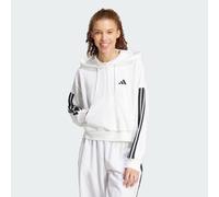 adidas Damen Essentials 3-Stripes French Terry Quarter-Zip Hoodie, White/Black, M