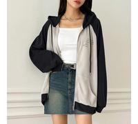 sweat-shirt à capuche zippé avec manches raglan et cordon de serrage, imprimé de slogan. "Collectionnez le BEAU, appréciez les BONNES CHOSES. Voir, c'est croire. Demain et l'avenir." Top à manches lon