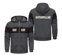 Sweat-shirt à capuche zippé Ca.ter-pillar, veste à manches longues, haut sweatshirt confortable pour un style décontracté(Multicolor,XL)