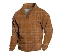 Sweat-shirt à col boutonné 1/4 pour homme, chandail à col montant pour homme, pull d'hiver à manches longues, pull d'hiver ample et confortable, pull décontracté et tendance