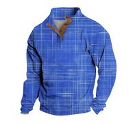 Sweat-shirt à col boutonné 1/4 pour homme, chandail à col montant pour homme, pull d'hiver à manches longues, pull d'hiver ample et confortable, pull décontracté et tendance
