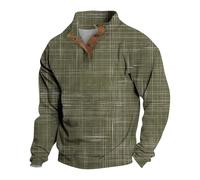 Sweat-shirt à col boutonné 1/4 pour homme, chandail à col montant pour homme, pull d'hiver à manches longues, pull d'hiver ample et confortable, pull décontracté et tendance