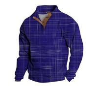 Sweat-shirt à col boutonné 1/4 pour homme, chandail à col montant pour homme, pull d'hiver à manches longues, pull d'hiver ample et confortable, pull décontracté et tendance