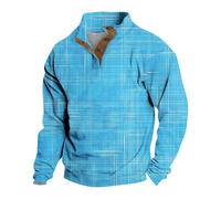 Sweat-shirt à col boutonné 1/4 pour homme, chandail à col montant pour homme, pull d'hiver à manches longues, pull d'hiver ample et confortable, pull décontracté et tendance