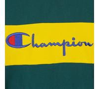 Sweat-shirt a col ras du cou a tissage inverse avec poche kangourou pour hommes, vert/jaune GREEN/YELLOW S
