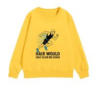 Sweat-shirt à col rond amusant à manches longues pour garçons et filles, pull ample décontracté avec poche pour enfant, jaune, 3-4 ans
