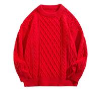 Sweat-Shirt À Col Rond Homme, Pull Homme Hiver Chaud, Tricot Col Rond Grande Taille Coupe Slim Chandail Manches Longues Loisirs Mode Et Confort Hauts De Travail Respirant Hiver Chaud Basique Pullover