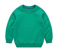 Sweat-shirt à col rond pour bébé garçon à manches longues uni et col d'automne léger - Chaud, décontracté, confortable et doux pour enfants (vert, 4 à 5 ans)