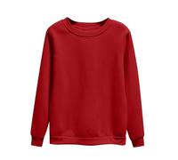 Sweat-shirt à col rond pour femme - Pull de couleur unie - Haut décontracté sans capuche - Coton bio durable - Tissu éponge - Minimal - Armoire basique, RD2., XXL