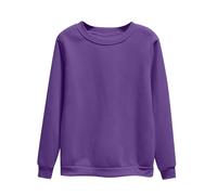 Sweat-shirt à col rond pour femme - Pull de couleur unie - Haut décontracté sans capuche - Coton bio durable - Tissu éponge - Minimal - Armoire basique, PP1., XL