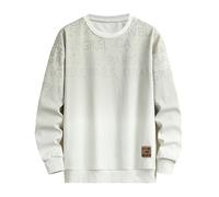 Sweat-shirt à col rond pour homme avec motif de lettres de couleur dégradée, sweat-shirt décontracté et décontracté pour le commerce commercial et extérieur, gris, 5XL