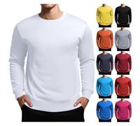 Sweat-shirt à col rond pour homme - Pull basique à manches longues - Loisirs - Sport - Pull à manches longues - Style décontracté - Festival, bleu, XL