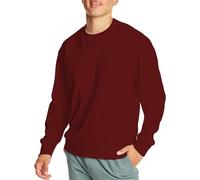 Sweat-shirt à col rond pour homme - Pull basique à manches longues - Loisirs - Sport - Pull à manches longues - Pour l'extérieur - Style décontracté - Vêtement de sport - Manteau, Rose chaud, XL