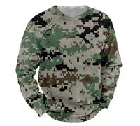 Sweat-shirt à col rond pour homme, pull imprimé camouflage, pull classique tendance, pull camouflage à manches longues, pull ample et confortable à l'automne