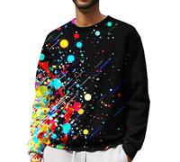 Sweat-shirt à col rond pour homme, sweat-shirt en coton imprimé pour homme, pull tendance et personnel, pull ample, pull imprimé coloré, pull décontracté à manches longues pour homme