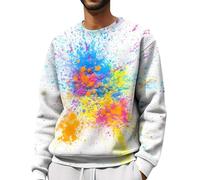 Sweat-shirt à col rond pour homme, sweat-shirt en coton imprimé pour homme, pull tendance et personnel, pull ample, pull imprimé coloré, pull décontracté à manches longues pour homme