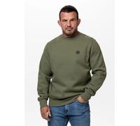 Sweat-shirt à col rond pour hommes PitBull SMALL LOGO en coton Olive Pit Bull