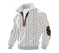 Sweat-shirt à cordon pour hommes Style occidental - Col montant Fermeture 1/4 à bouton Pull à manches longues avec charme rétro et texture douce pour les week-ends d'automne et les réunions de loisirs