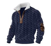 Sweat-shirt à cordon pour hommes Style occidental - Col montant Fermeture 1/4 à bouton Pull à manches longues avec charme rétro et texture douce pour les week-ends d'automne et les réunions de loisirs