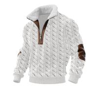 Sweat-shirt à cordon pour hommes Style occidental - Col montant Fermeture 1/4 à bouton Pull à manches longues avec charme rétro et texture douce pour les week-ends d'automne et les réunions de loisirs