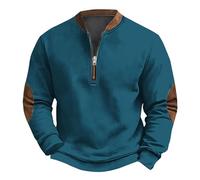 Sweat-shirt à demi-fermeture éclair pour homme - Pull imprimé 3D sans capuche - Pull décontracté à manches longues - Chemise unie - Coupe ample - Pull léger - Haut confortable de qualité supérieure